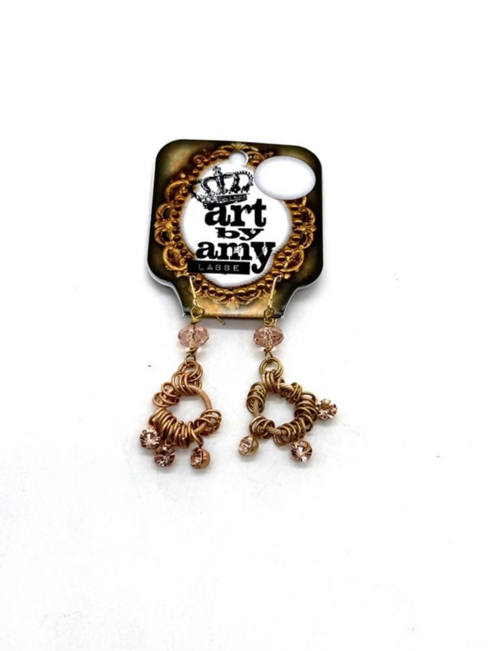 Art by Amy Rose Gold Wire Wrapped Dangle Earrings